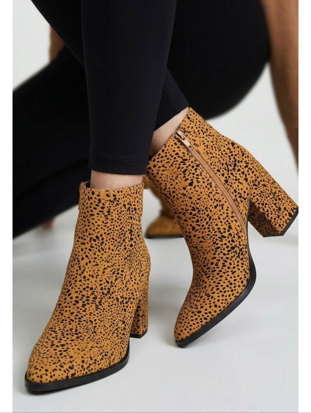 Altar'd State Cheetah Print Ankle Boots Tan & Black Size 10